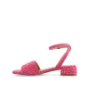ADLEEY STRAPPY LOW BLOCK HEELS IN TWEED sold by Journee Collection