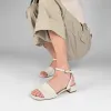 ADLEEY STRAPPY LOW BLOCK HEELS IN TWEED sold by Journee Collection