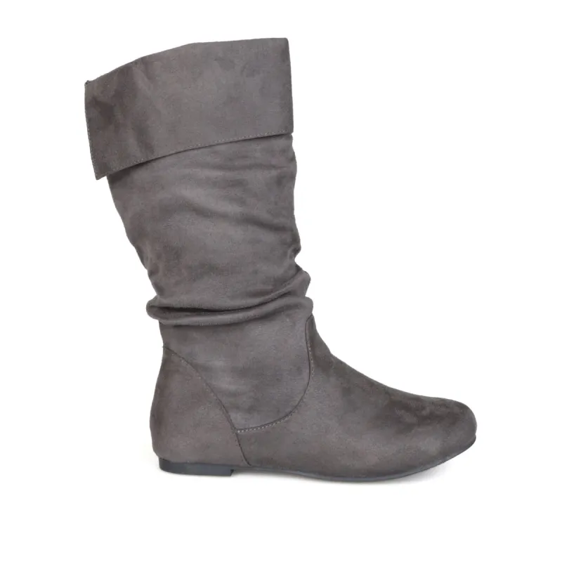 SHELLEY KNEE HIGH BOOTS IN FAUX SUEDE sold by Journee Collection
