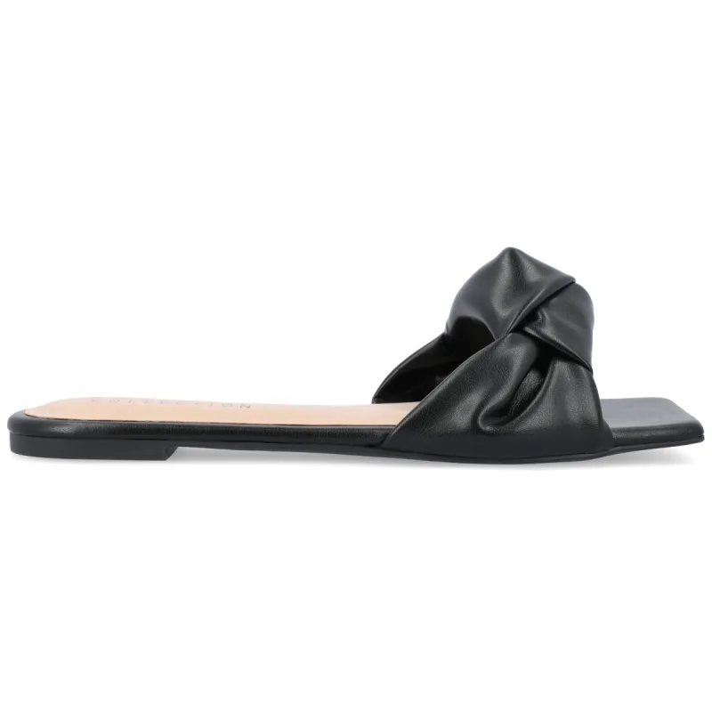 DIANAH SLIDE SANDALS IN VEGAN LEATHER sold by Journee Collection
