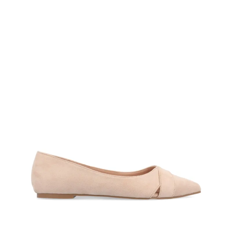 WINSLO POINTED TOE FLATS IN FAUX SUEDE sold by Journee Collection