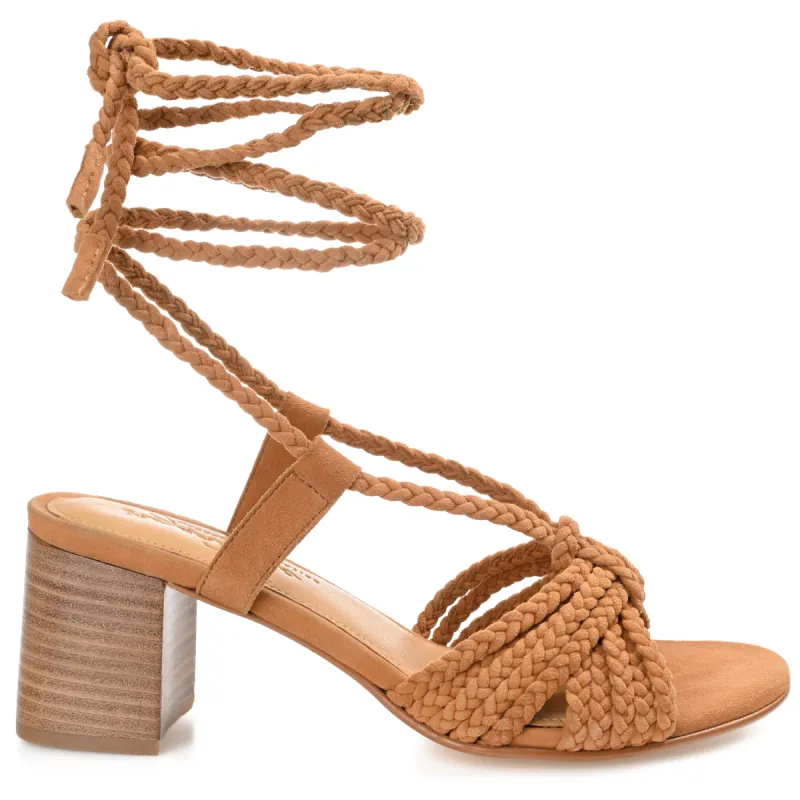 RAILEE STRAPPY HEELED SANDALS IN SUEDE sold by Journee Collection