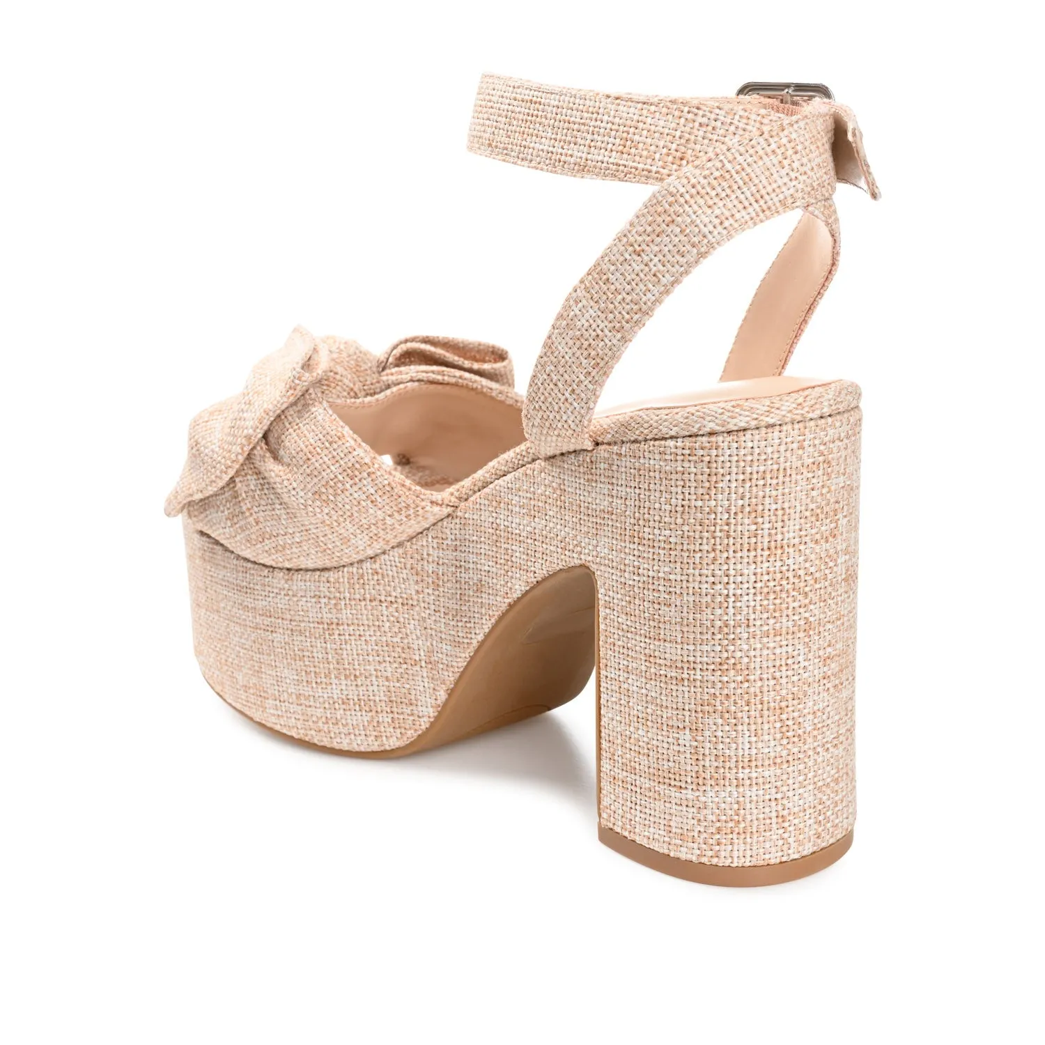 ZENNI BLOCK HEELED SANDALS IN FABRIC sold by Journee Collection product image thumbnail 5
