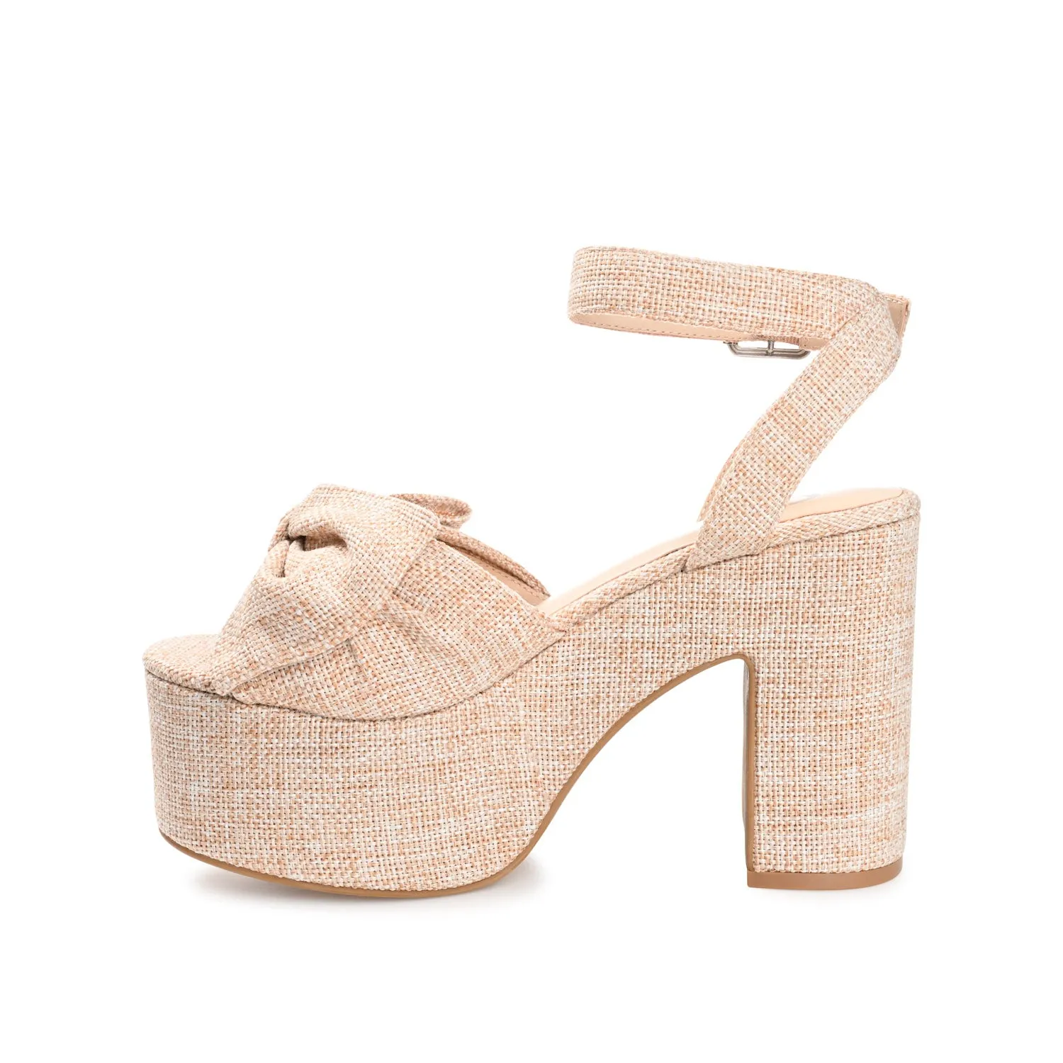 ZENNI BLOCK HEELED SANDALS IN FABRIC sold by Journee Collection product image thumbnail 4