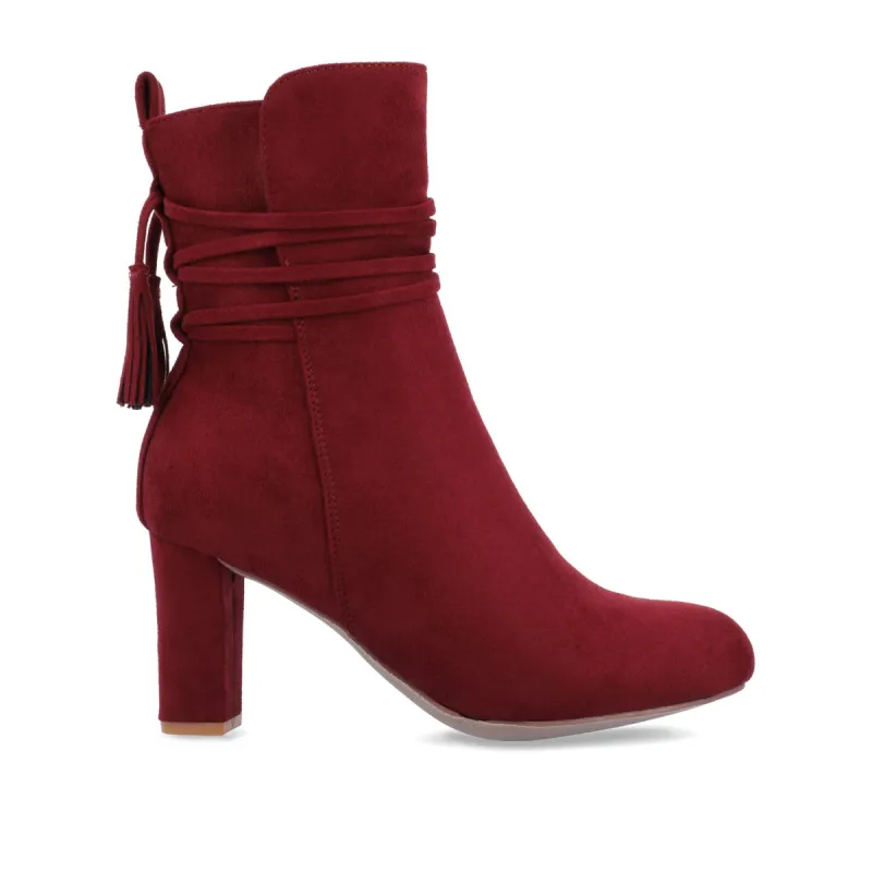ZURI ZIP-UP BOOTIES IN FAUX SUEDE sold by Journee Collection