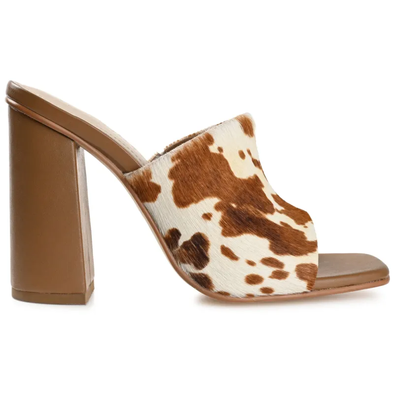 DEENA BLOCK HEELED MULES IN LEATHER sold by Journee Collection
