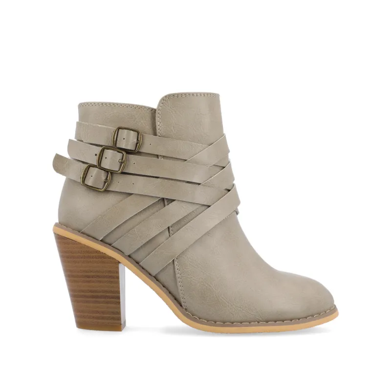 STRAP HEELED BOOTIES IN WIDE sold by Journee Collection