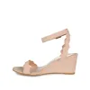 LOUCIA STRAPPY WEDGE HEELS IN FAUX SUEDE sold by Journee Collection