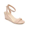 LOUCIA STRAPPY WEDGE HEELS IN FAUX SUEDE sold by Journee Collection