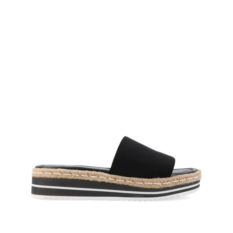 ROSEY ESPADRILLE WEDGE HEELED SLIDE SANDALS sold by Journee Collection