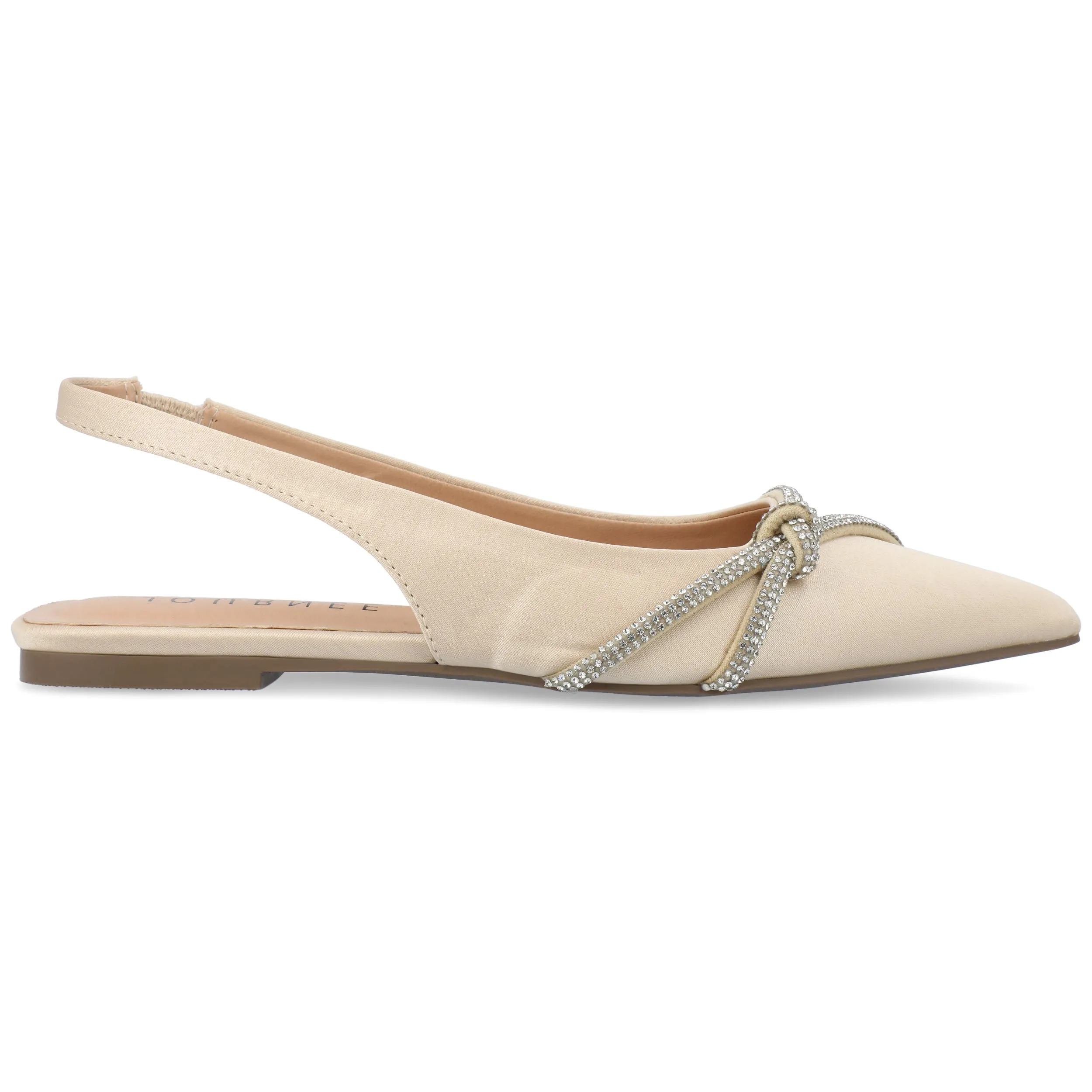 REBBEL FORMAL SLINGBACK FLATS IN SATIN sold by Journee Collection