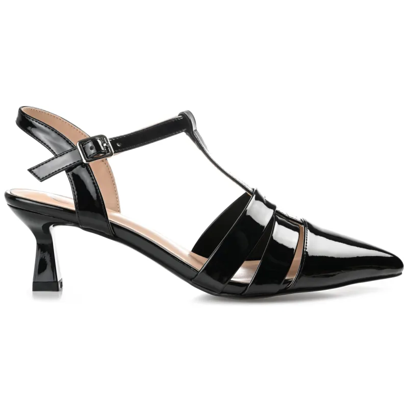 JAZLYNN BASIC T-STRAP KITTEN HEELS IN WIDE sold by Journee Collection