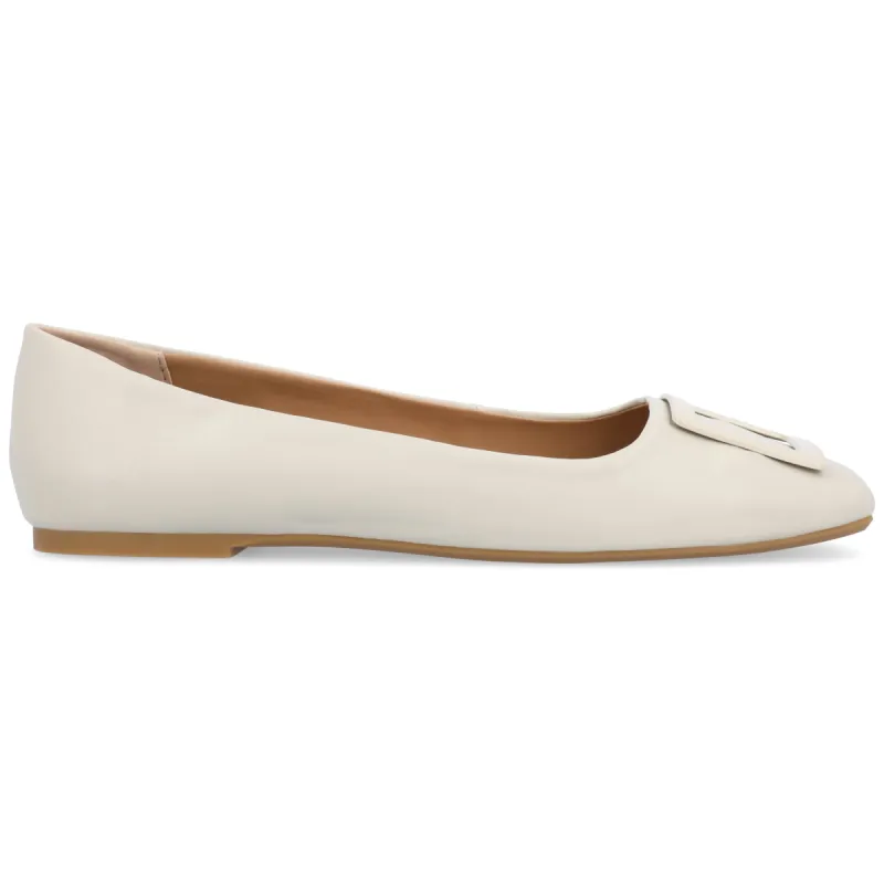 ZIMIA SQUARE TOE FLATS IN FAUX LEATHER sold by Journee Collection
