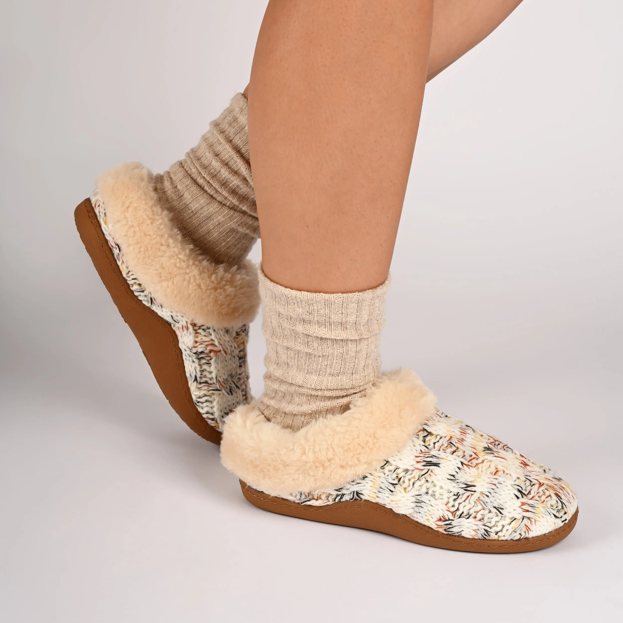 ADIAH SLIPPERS IN SWEATER CABLE KNIT sold by Journee Collection product image thumbnail 2