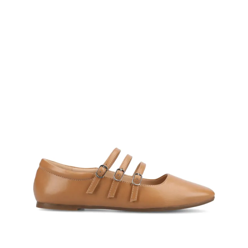 DARLIN VEGAN LEATHER FLATS IN WIDE sold by Journee Collection