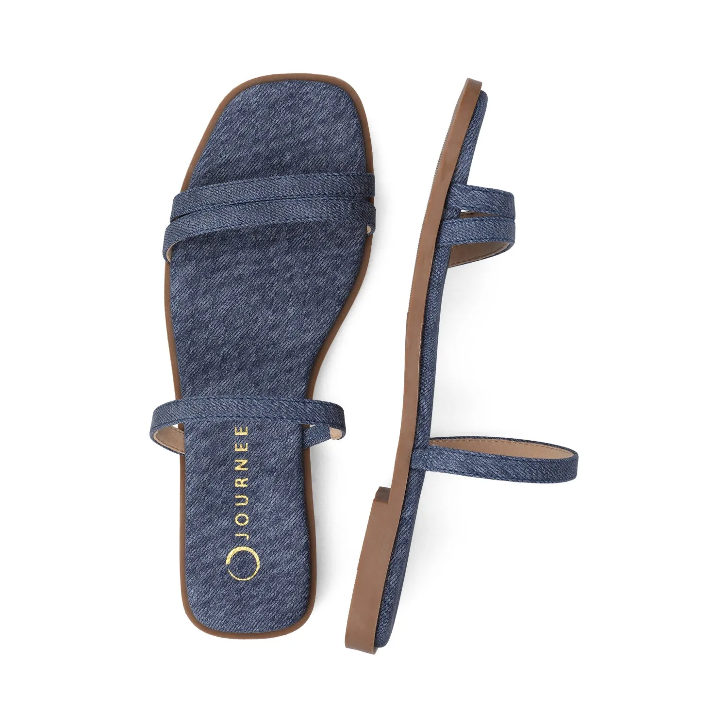 BRISA MULTI STRAP SANDALS IN CORK & DENIM sold by Journee Collection product image thumbnail 4