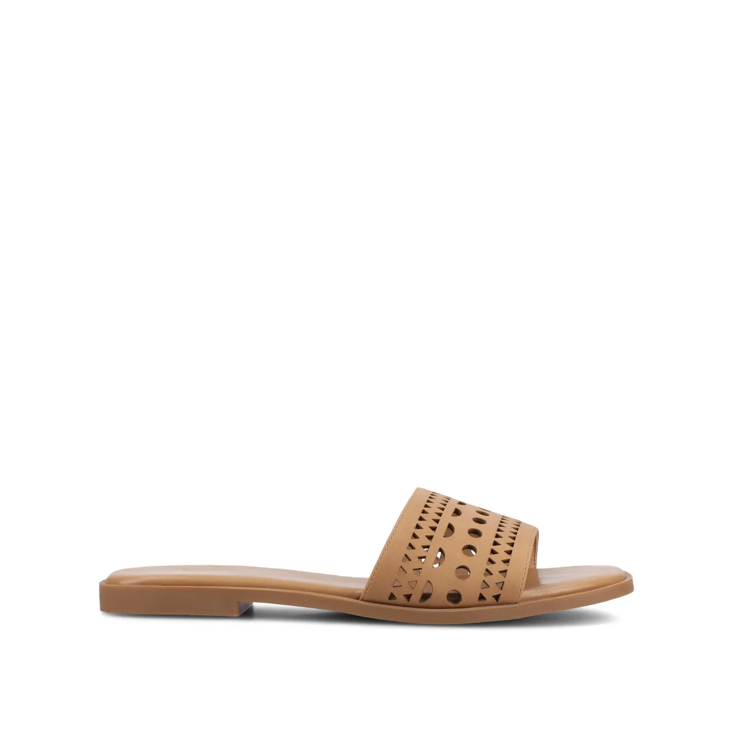 BRODIE SLIDE SANDALS IN VEGAN LEATHER sold by Journee Collection