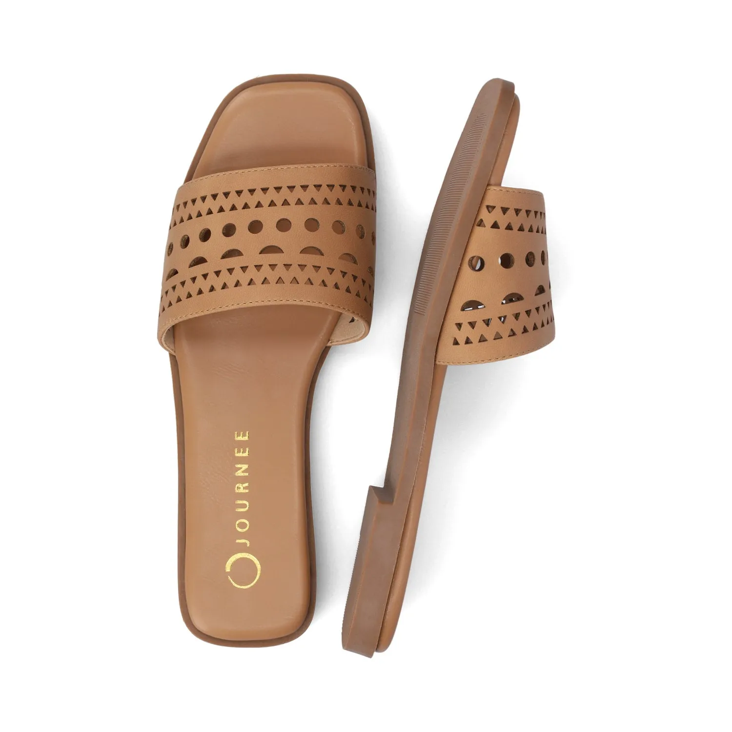 BRODIE SLIDE SANDALS IN VEGAN LEATHER sold by Journee Collection product image thumbnail 4