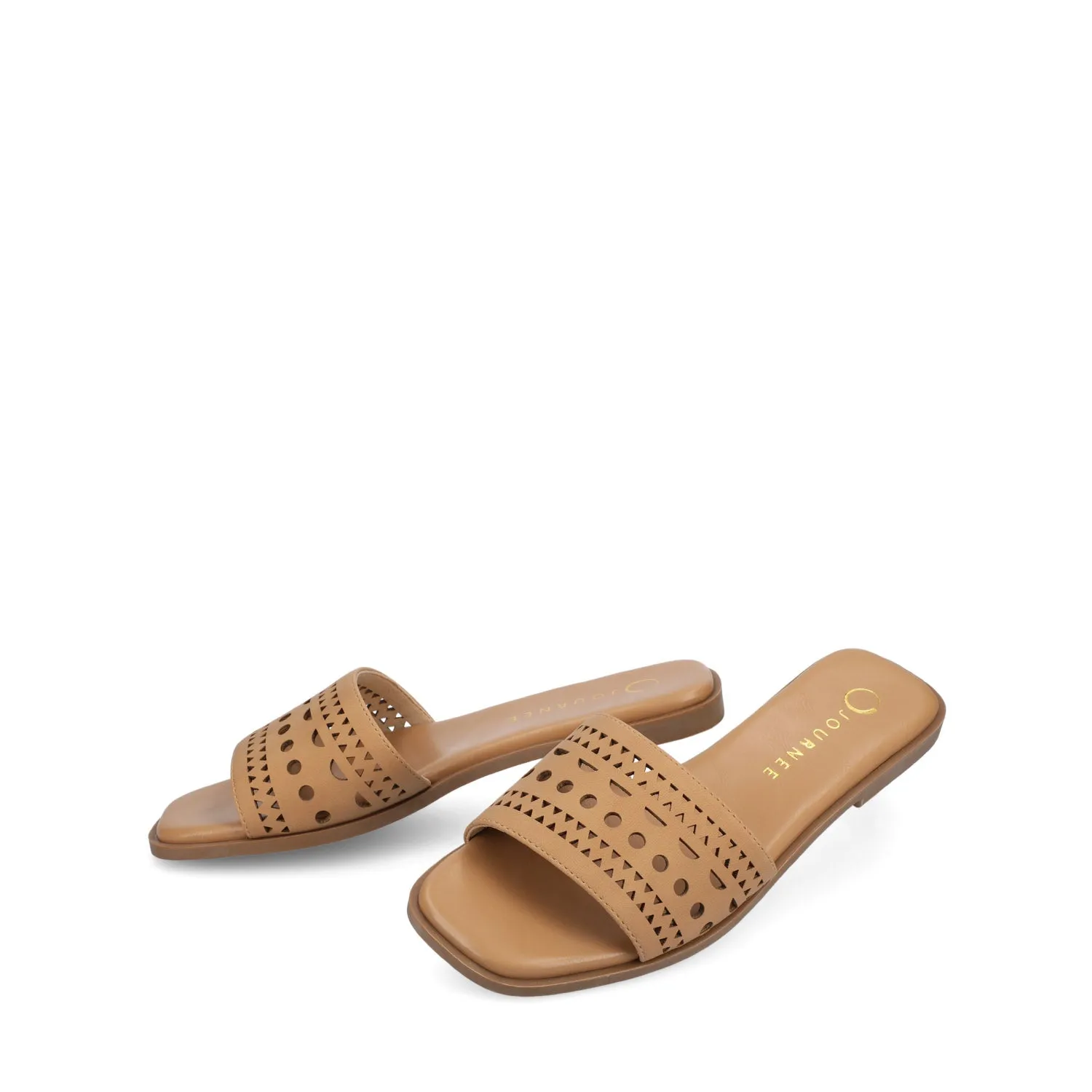 BRODIE SLIDE SANDALS IN VEGAN LEATHER sold by Journee Collection product image thumbnail 3