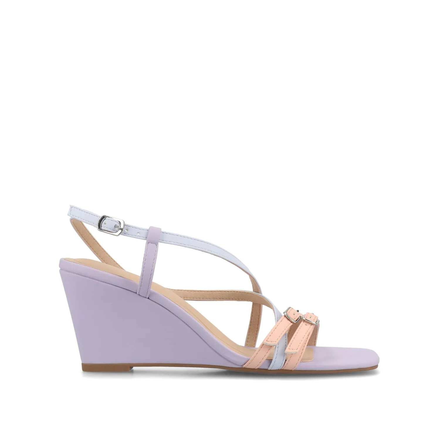 CLINNNE MULTI STRAP WEDGE SANDALS sold by Journee Collection