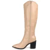 DARIA COWGIRL BOOTS IN WIDE WIDTH & CALF sold by Journee Collection