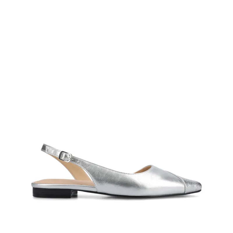 DAPHNNE BALLET FLATS IN TWEED FABRIC STATEMENT IN WIDE sold by Journee Collection