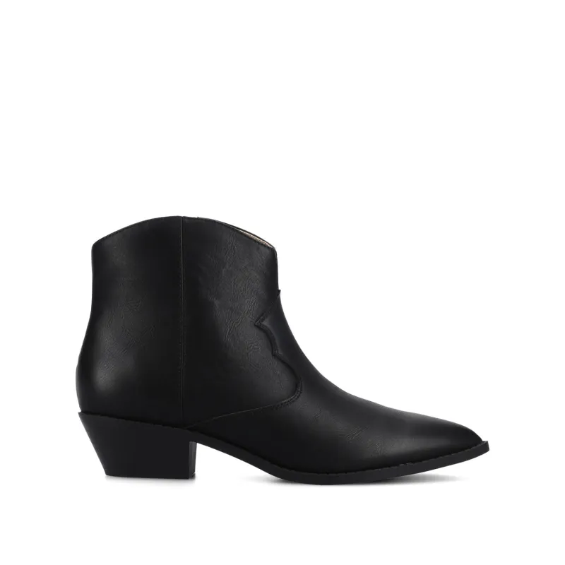 TALIAH WESTERN ANKLE BOOTIES IN WIDE sold by Journee Collection