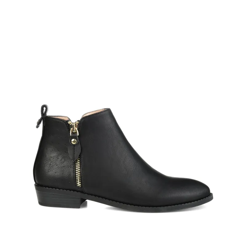 ELLIS ZIP UP VEGAN LEATHER BOOTIES IN WIDE sold by Journee Collection