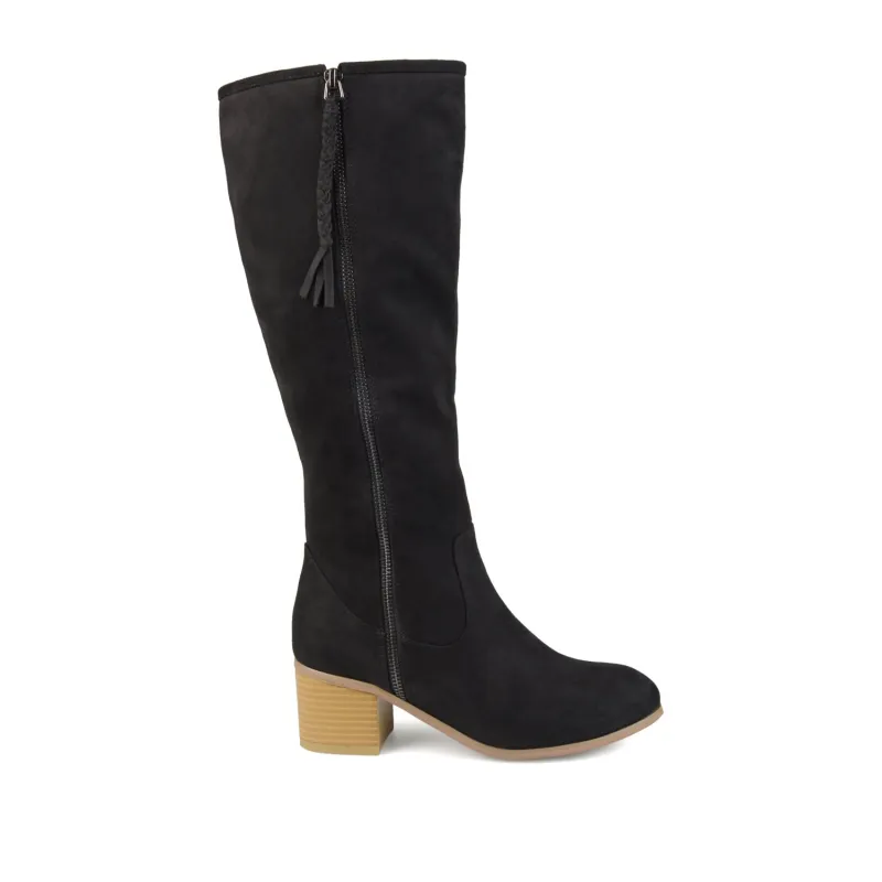 SANORA KNEE HIGH BOOTS IN FAUX SUEDE - Black sold by Journee Collection