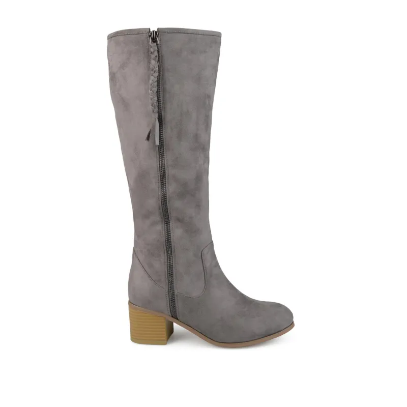 SANORA KNEE HIGH BOOTS IN WIDE CALF - Grey sold by Journee Collection
