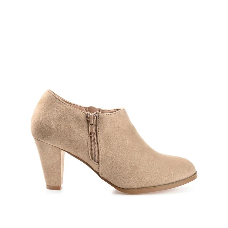 SANZI ZIP-UP BOOTIES IN FAUX SUEDE - Taupe sold by Journee Collection