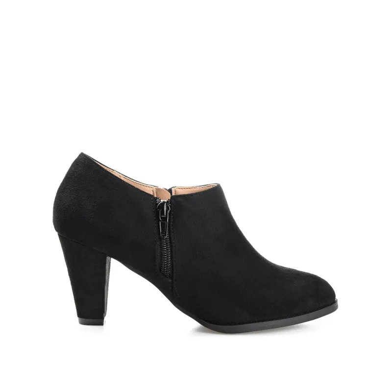 SANZI ZIP-UP BOOTIES IN FAUX SUEDE - Black sold by Journee Collection