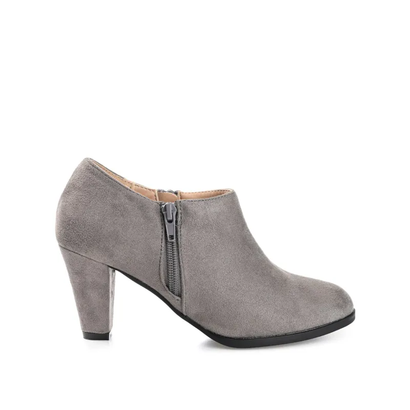 SANZI ZIP-UP BOOTIES IN FAUX SUEDE - Grey sold by Journee Collection