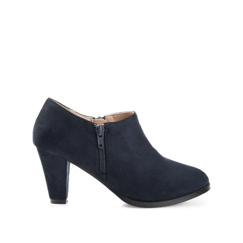 SANZI ZIP-UP BOOTIES IN FAUX SUEDE - Navy Nubuck sold by Journee Collection