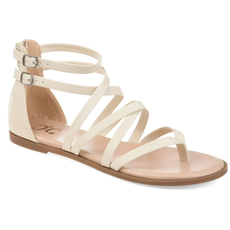 ZAILIE GLADIATOR SANDALS IN VEGAN LEATHER - Ivory sold by Journee Collection