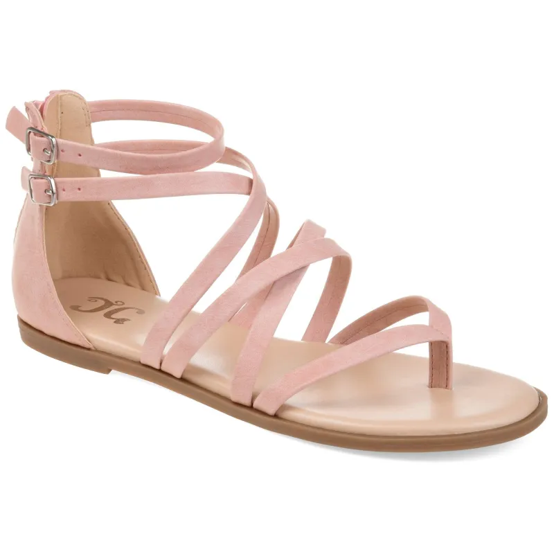 ZAILIE GLADIATOR SANDALS IN VEGAN LEATHER - Pink sold by Journee Collection