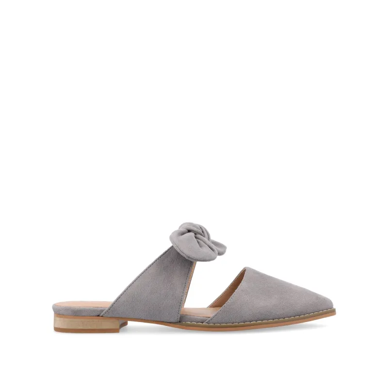 TELULAH MULE FLATS IN FAUX SUEDE - Grey sold by Journee Collection