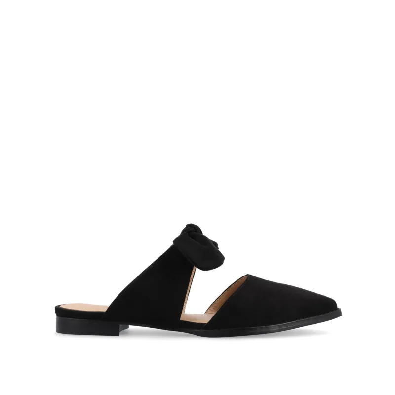 TELULAH MULE FLATS IN FAUX SUEDE - Black sold by Journee Collection