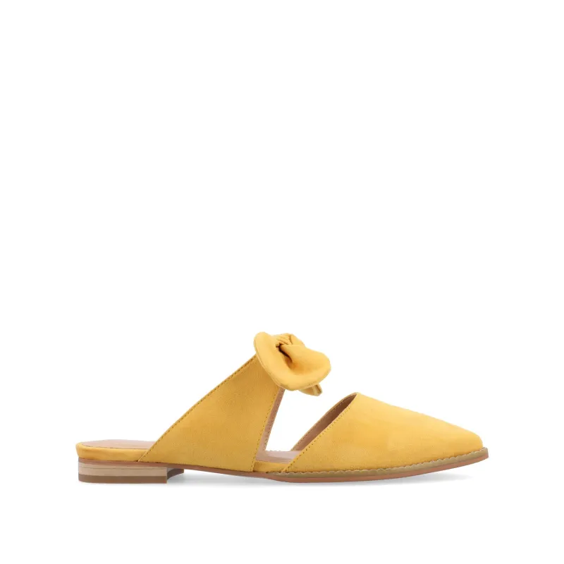 TELULAH MULE FLATS IN FAUX SUEDE - Mustard sold by Journee Collection