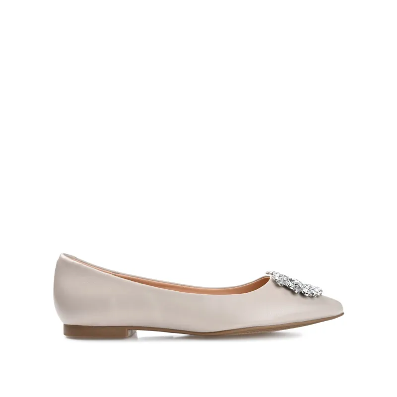 RENZO BALLET FLATS IN VEGAN LEATHER - Grey sold by Journee Collection