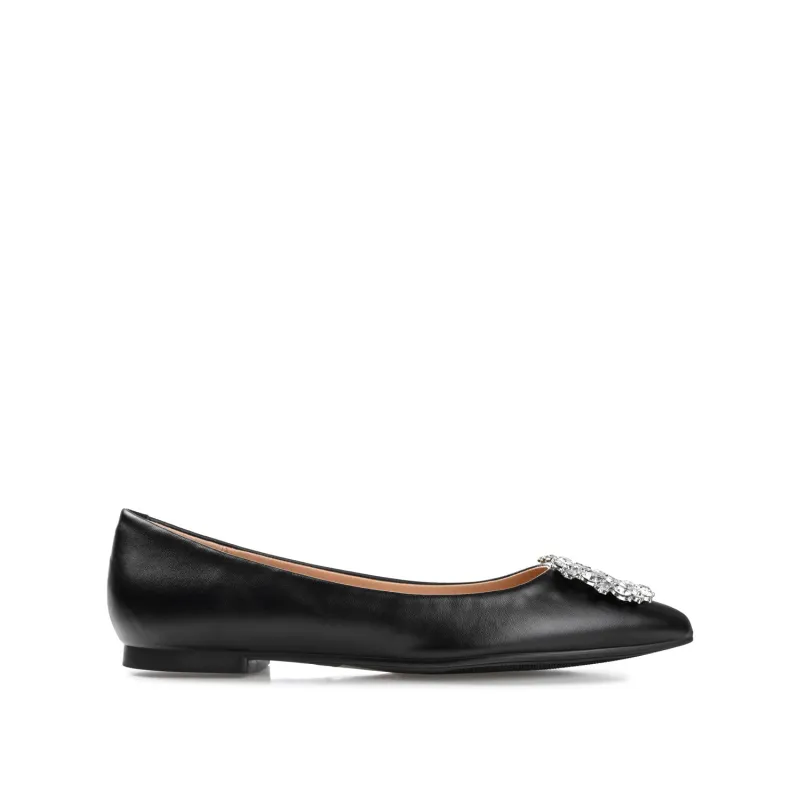 RENZO BALLET FLATS IN VEGAN LEATHER - Black sold by Journee Collection