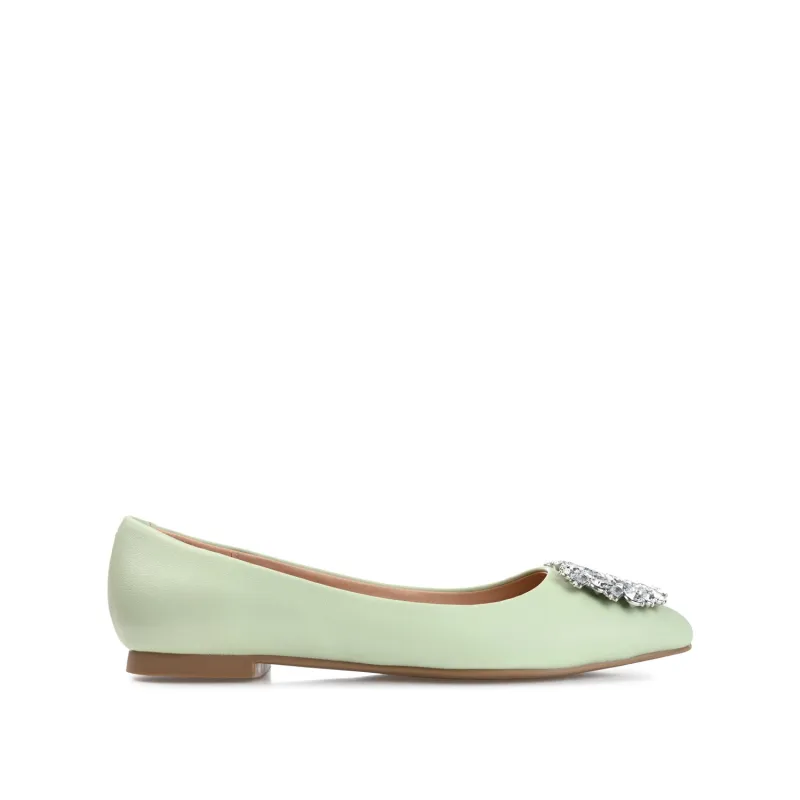 RENZO BALLET FLATS IN VEGAN LEATHER - Green sold by Journee Collection