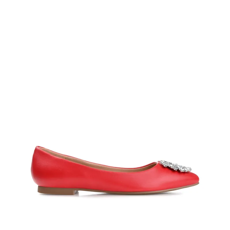 RENZO BALLET FLATS IN VEGAN LEATHER - Red sold by Journee Collection