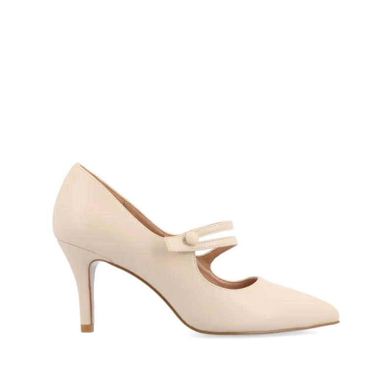 SIDNEY STILETTO PUMP HEELS IN VEGAN LEATHER - Ivory sold by Journee Collection