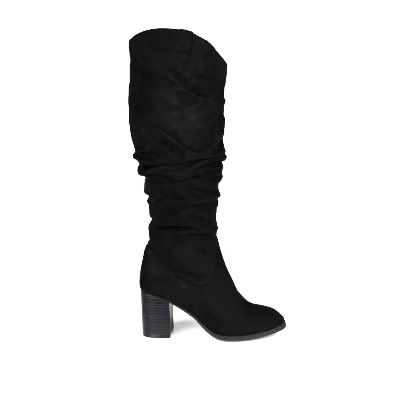 ANEIL KNEE-HIGH BOOTS IN FAUX SUEDE - Black Faux Suede sold by Journee Collection