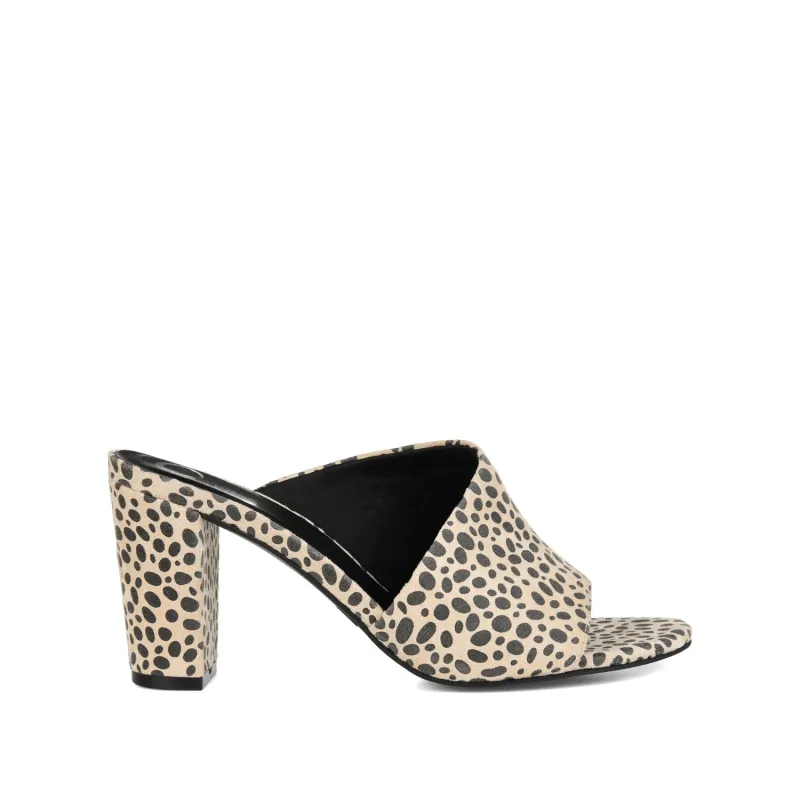ALLEA BLOCK HEELS IN FAUX SUEDE - Cheetah Faux Suede 2 sold by Journee Collection