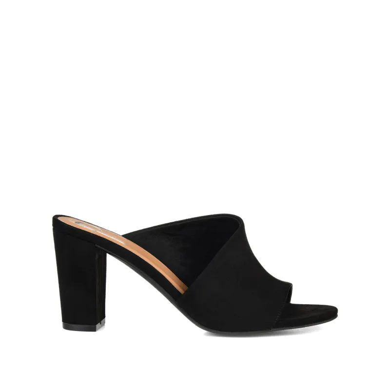 ALLEA BLOCK HEELS IN FAUX SUEDE - Black Faux Suede sold by Journee Collection