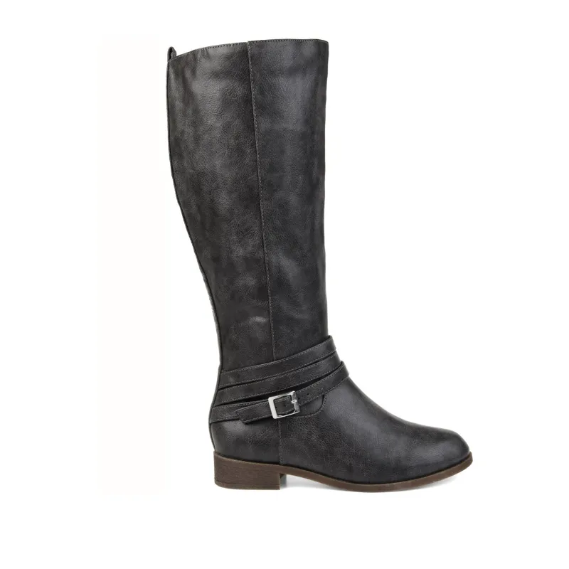 IVIE KNEE HIGH BOOTS IN VEGAN LEATHER - Grey PU sold by Journee Collection