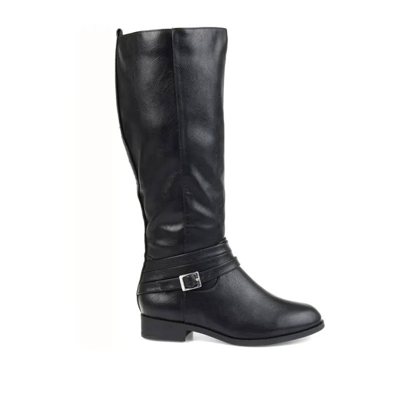 IVIE KNEE HIGH BOOTS IN VEGAN LEATHER - Black PU sold by Journee Collection