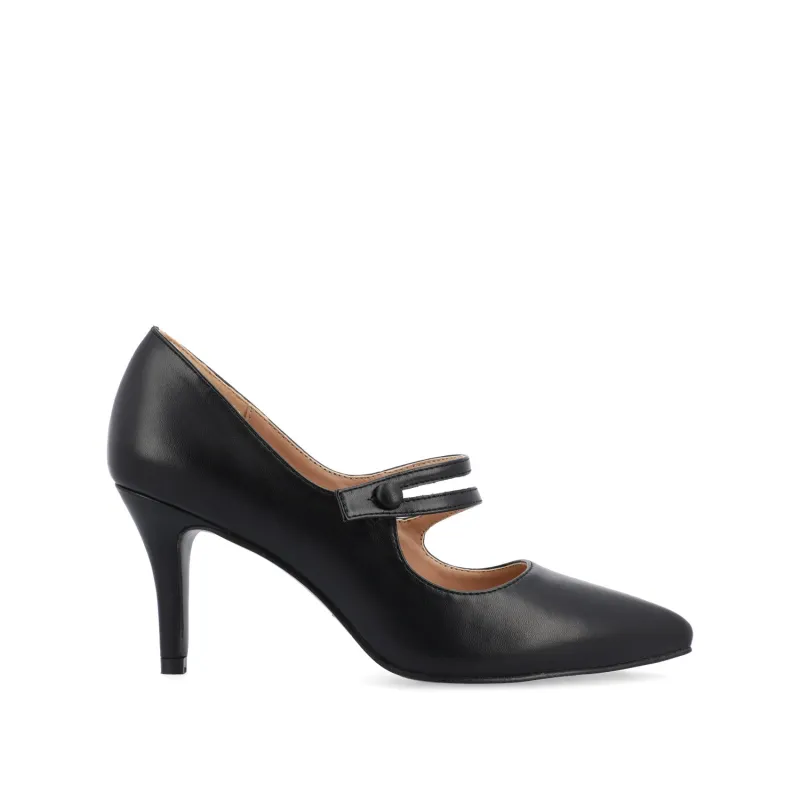 SIDNEY STILETTO PUMP HEELS IN VEGAN LEATHER - Black sold by Journee Collection